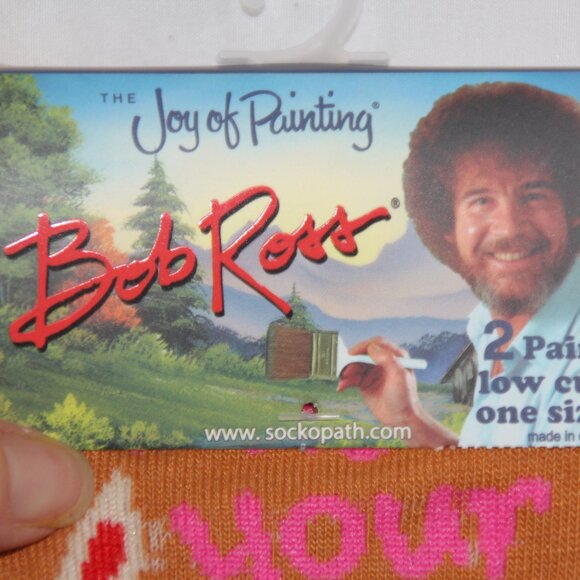 Bob Ross Socks 2 Pack Unisex Men’s Size 8-12 Joy Of Painting Brown NEW - Picture 6 of 6